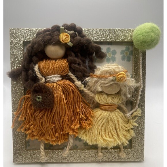 Macramé Handmade Doll Framed Art - Picture 1 of 7